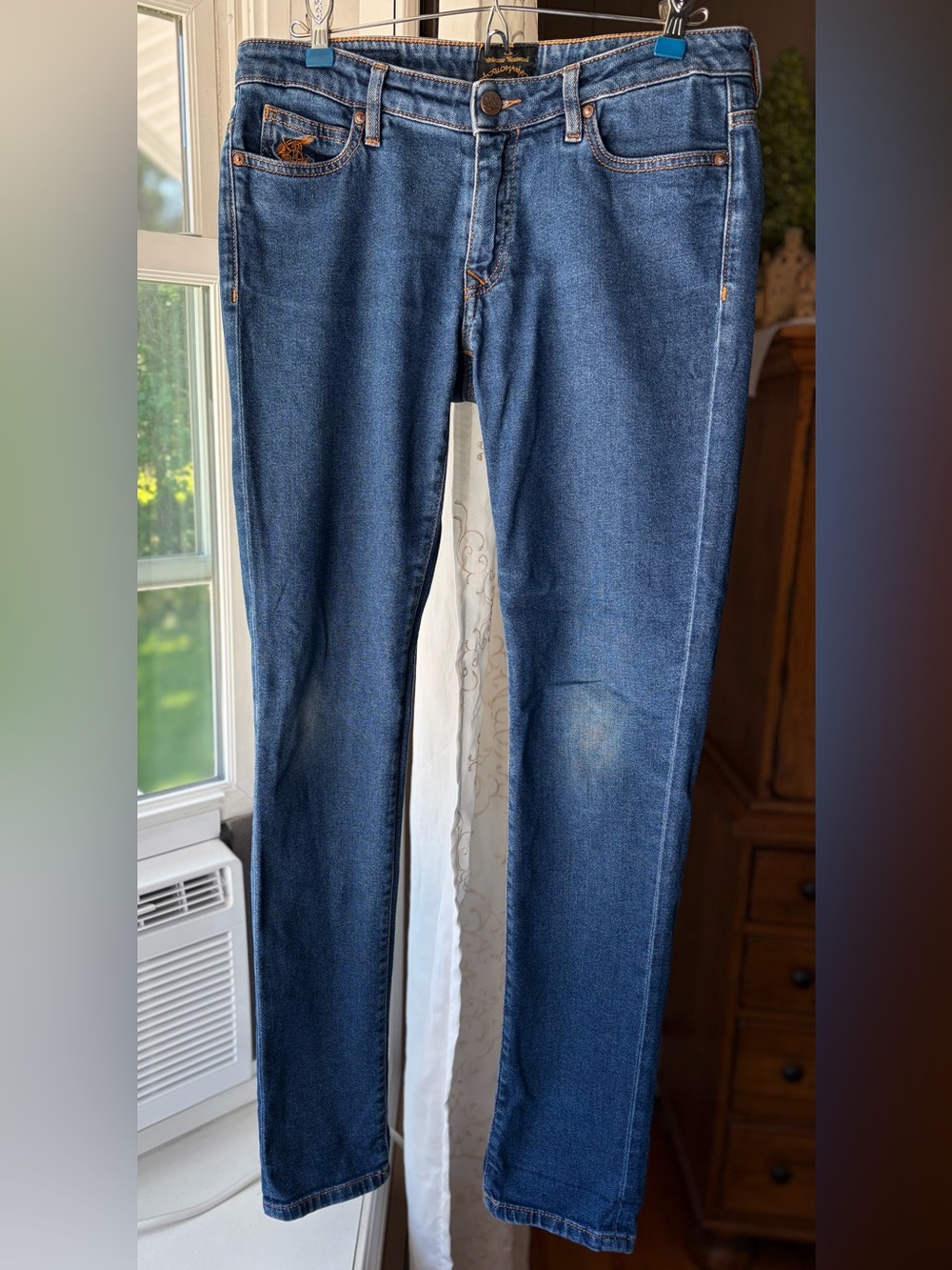 Vivienne Westwood Anglomania Designer Jeans Slim Fit Orb-Embroidered Logo Sz 29
